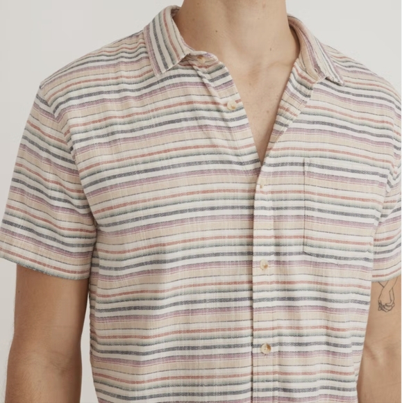 Marine Layer Multicolor Striped Casual Button Down Shirt - Picture 2 of 13